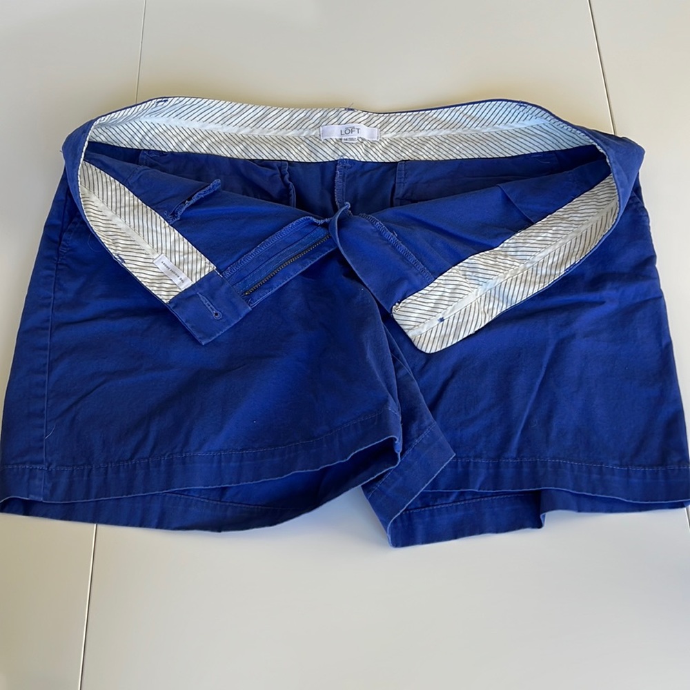Loft Size 14 Royal Blue Riviera Chino Shorts